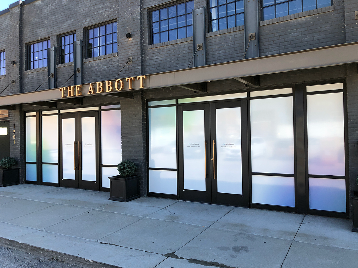 Perforated Window Vinyl Graphics for The Abbott in Kansas City, Missouri