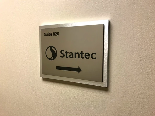 Stainless Steel Suite Wayfinding Signs for Stantec