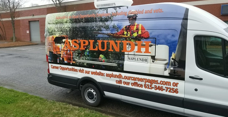 Asplundh Sprinter Van Vehicle Full Wrap and Graphics