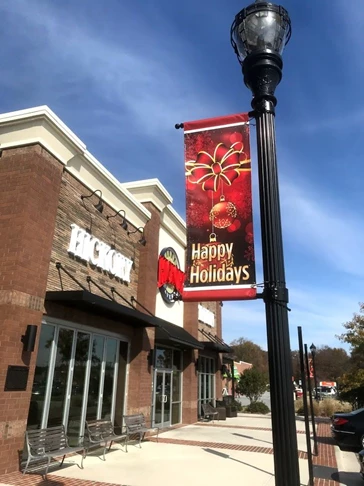 Light Pole Banners for Hanestown Shopping Center in Winston-Salem, NC