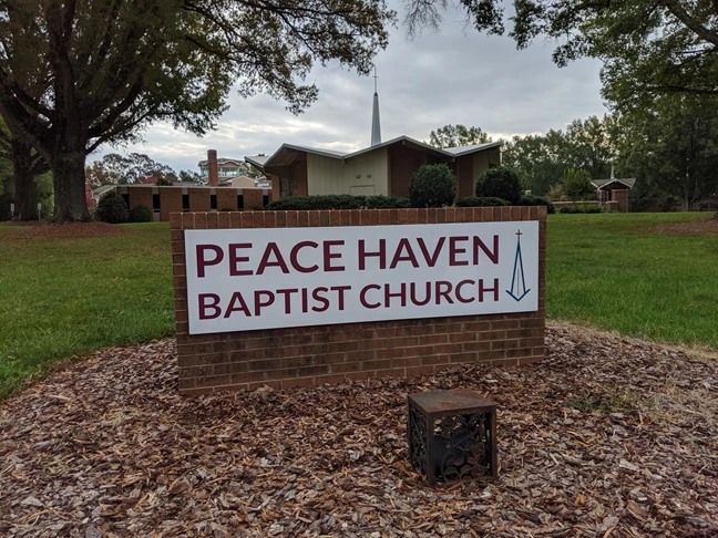 Exterior & Outdoor Signage for Peace Haven Baptist Church in Winston Salem, NC