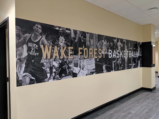 Wall wrap for Wake Forest Basketball at Wake Forest University in Winston Salem, NC