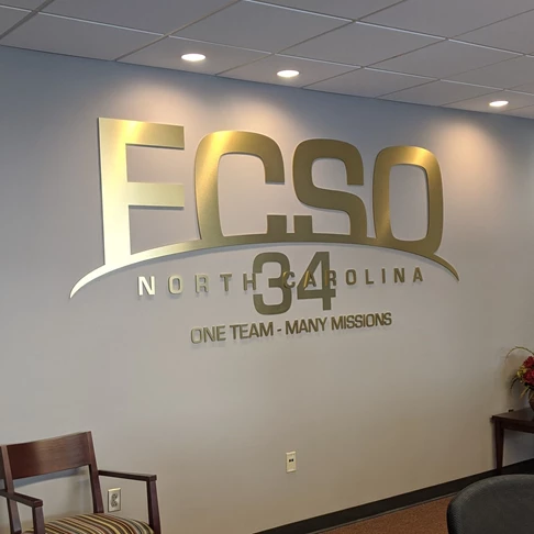 Dimensional Lettering stud mounted for the Forsyth County Sheriffs Office in Winston-Salem, NC