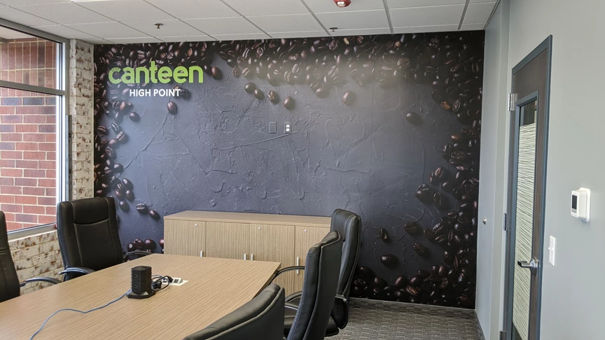 Full Conference Room Wall Wrap for Canteen Vending Services in High Point, NC