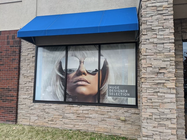 Perforated window vision for Eye Care Center in Winston Salem, NC